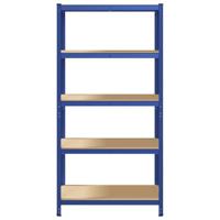 VidaXL Opbergrek 5-laags staal & bewerkt hout blauw - thumbnail