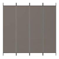 Kamerscherm met 4 panelen 200x200 cm stof antracietkleurig - thumbnail