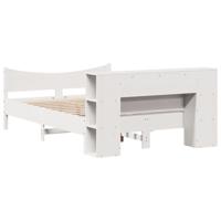 Bedframe zonder matras massief grenenhout wit 135x190 cm - thumbnail
