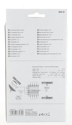 Schwaiger SEW58 531 Satelliet multiswitch Ingangen (satelliet): 5 (4 satelliet / 1 terrestrisch) Aantal gebruikers: 8 Standby-functie