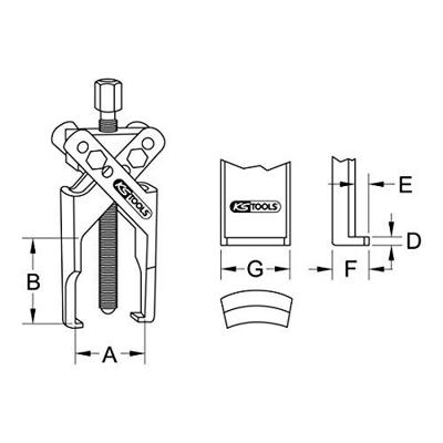 KS Tools 6205302 Poelietrekker Aantal haken: 2