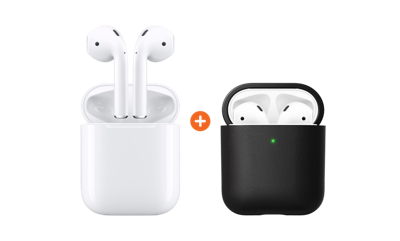 Apple AirPods 2 met oplaadcase + Nomad Airpods hoesje Zwart Apple AirPods 2 met oplaadcase + Nomad Airpods hoesje Zwart