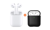 Apple AirPods 2 met oplaadcase + Nomad Airpods hoesje Zwart - thumbnail