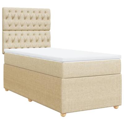 Boxspring met matras stof crèmekleurig 80x200 cm
