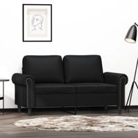 Tweezitsbank 120 cm kunstleer zwart - thumbnail