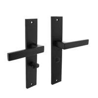 Intersteel Deurklink Hera op schild WC slot 63mm mat zwart - thumbnail