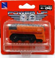 Mertex Metalen locomotief treintje met frictie aandrijving oranje - thumbnail