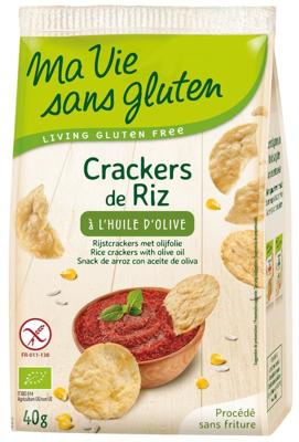Rijstcrackers met olijfolie glutenvrij bio 40 Gram Rijstcrackers met olijfolie glutenvrij bio 40 Gram