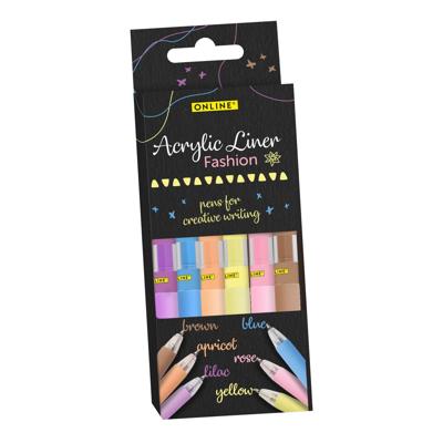 Acrylliner online fashion assorti 6 stuks Acrylliner online fashion assorti 6 stuks