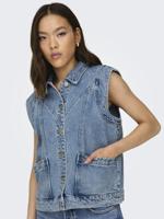 Only Onlkennedy Sl Dnm Waistcoat Bj Noos Gilets Medium Blue Denim - thumbnail