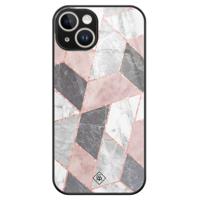 iPhone 14 glazen hardcase - Stone grid - thumbnail
