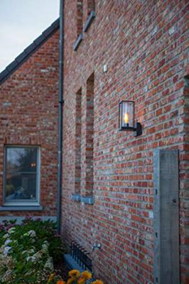 Buitenlamp glas voordeur &apos;Flair&apos; vierkant open ontwerp industrieel 31cm - thumbnail