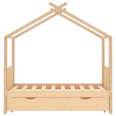 Kinderbedframe met lade massief grenenhout 80x160 cm
