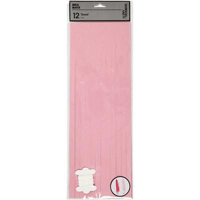 Creativ Company Tassels, afm 12x35 cm, roze, lichtrood, 12 stuk/ 1 doos