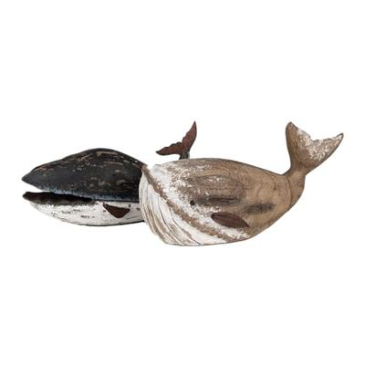 Clayre & Eef Decoratie Beeld Walvis 23 cm Zwart Wit Hout Clayre & Eef Decoratie Beeld Walvis 23 cm Zwart Wit Hout