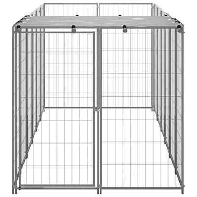 VidaXL Hondenkennel 330x110x110 cm staal zilverkleurig