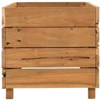 VidaXL Plantenbak verhoogd 100x40x38 cm gerecycled teakhout en staal - thumbnail