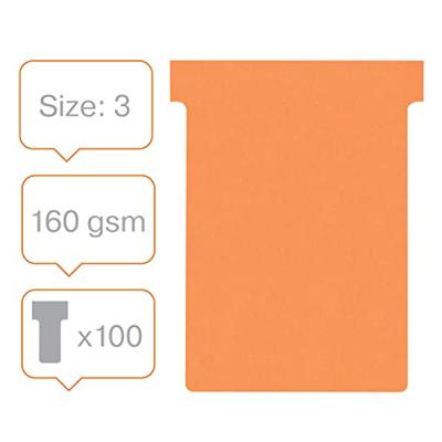 Nobo T-planbordkaarten index 3, ft 120 x 92 mm, oranje