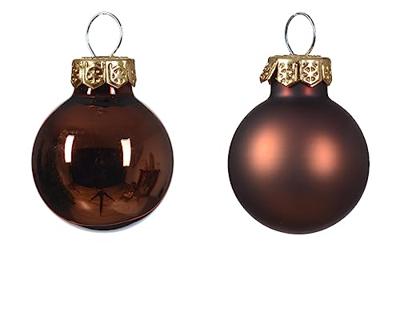 Kerstballen Glas Ø2,5cm Espresso Bruin 24st