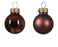 Decoris kerstballen set glas 24st espresso 2,5cm - thumbnail