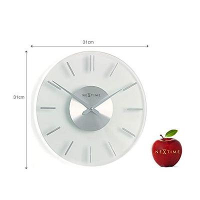 Wandklok - 26 cm - Aluminium - Glas - 'Streep' Wandklok - 26 cm - Aluminium - Glas - 'Streep'