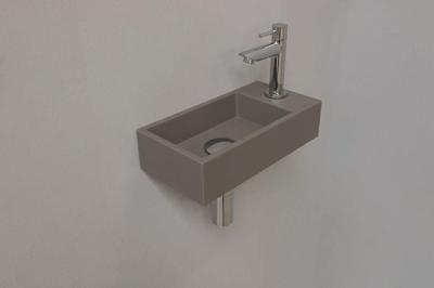 INK Versus Fonteinset - 36x18x9cm - wasbak links - 1 kraangat - Quartz beton/chroom 1805135