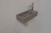INK Versus Fonteinset - 36x18x9cm - wasbak links - 1 kraangat - Quartz beton/chroom 1805135 - thumbnail