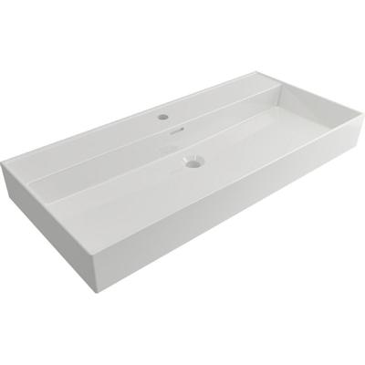 Wastafel Plieger Kansas 1 Kraangat 100x46,6 cm met Overloop Wit Wastafel Plieger Kansas 1 Kraangat 100x46,6 cm met Overloop Wit