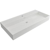 Wastafel Plieger Kansas 1 Kraangat 100x46,6 cm met Overloop Wit - thumbnail