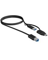 ICY BOX IB-CB032 USB-B > USB-A en USB-C kabel - thumbnail