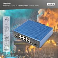 Digitus DN-651156 Industrial Ethernet Switch 8 + 2 poorten 10 / 100 / 1000 MBit/s - thumbnail