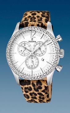 Horlogeband Festina F16590-5 / F16590-6 Leder Luipaard 21mm Horlogeband Festina F16590-5 / F16590-6 Leder Luipaard 21mm