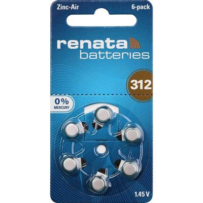 Renata Knoopcel ZA312 1.4 V 6 stuk(s) 165 mAh Zink-lucht Hearing Aid PR41 Renata Knoopcel ZA312 1.4 V 6 stuk(s) 165 mAh Zink-lucht Hearing Aid PR41