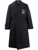 Random Identities fitted belted trench coat - Black - thumbnail