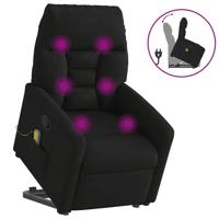 Sta-op-massagestoel verstelbaar microvezelstof zwart - thumbnail