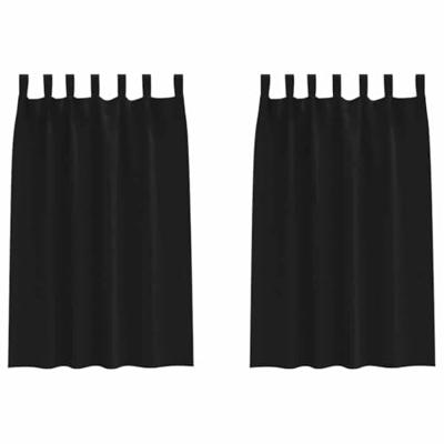 VidaXL Zwart-out gordijnen met ringen 2 pcs zwart 175 x 140 cm VidaXL Zwart-out gordijnen met ringen 2 pcs zwart 175 x 140 cm