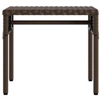 Ligbed met luifel en tafel poly rattan bruin - thumbnail