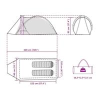 Tent 2-persoons 320x140x120 cm 185T taft blauw - thumbnail