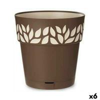 Zelfwaterende bloempot Stefanplast Cloe Bruin Plastic 29 x 29 x 29 cm (6 Stuks) - thumbnail
