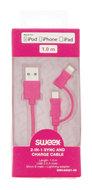 2-in-1 Data en Oplaadkabel USB A Male - Micro-B Male 1.00 m Roze
