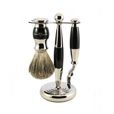 Edwin Jagger Shaving Sets 3pc Imitation Ebony & Chrome Plated Set Ref.S81M356CR