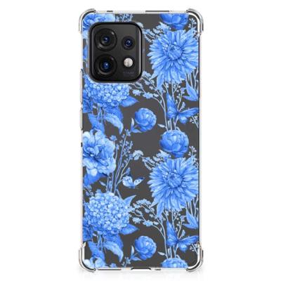 Case voor Motorola Edge 40 Pro Flowers Blue Case voor Motorola Edge 40 Pro Flowers Blue