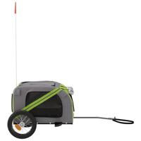 Hondenfietstrailer oxford stof en ijzer groen en grijs - thumbnail