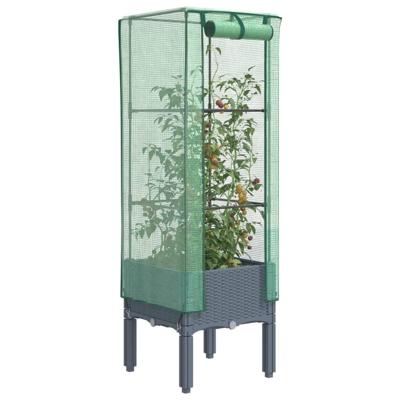 VidaXL Plantenbak verhoogd met kashoes 40x40x140 cm rattanlook