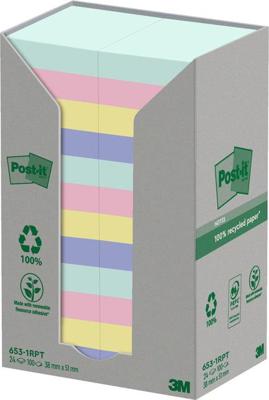 Memoblok post-it 653rpt 38x51mm rainbow pastel | 12 stuks