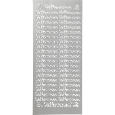 Creativ Company Stickers, velkommen, vel 10x23 cm, zilver, 1 vel
