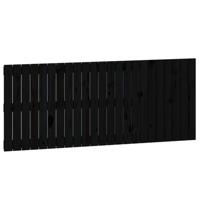 Wandhoofdbord 147x3x60 cm massief grenenhout zwart - thumbnail