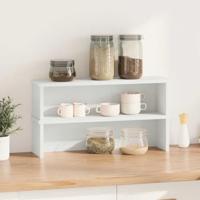 Keukenrekken stapelbaar 2 st 50x15x16 cm wit - thumbnail