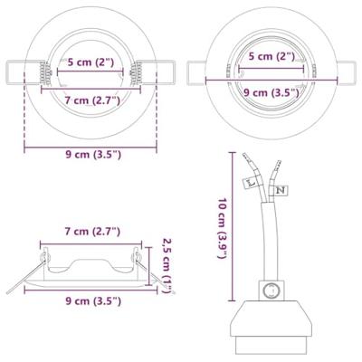 VidaXL Spotje 6 pcs zwart 9 x 9 x 2.5 cm metaal
