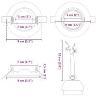 VidaXL Spotje 6 pcs zwart 9 x 9 x 2.5 cm metaal - thumbnail